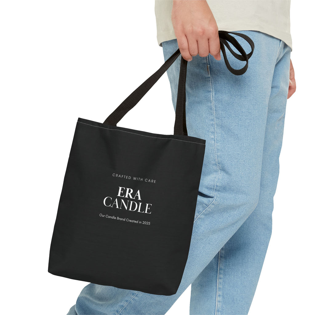 Era Candle Logo Tote Bag - Branded Black AOP Carryall