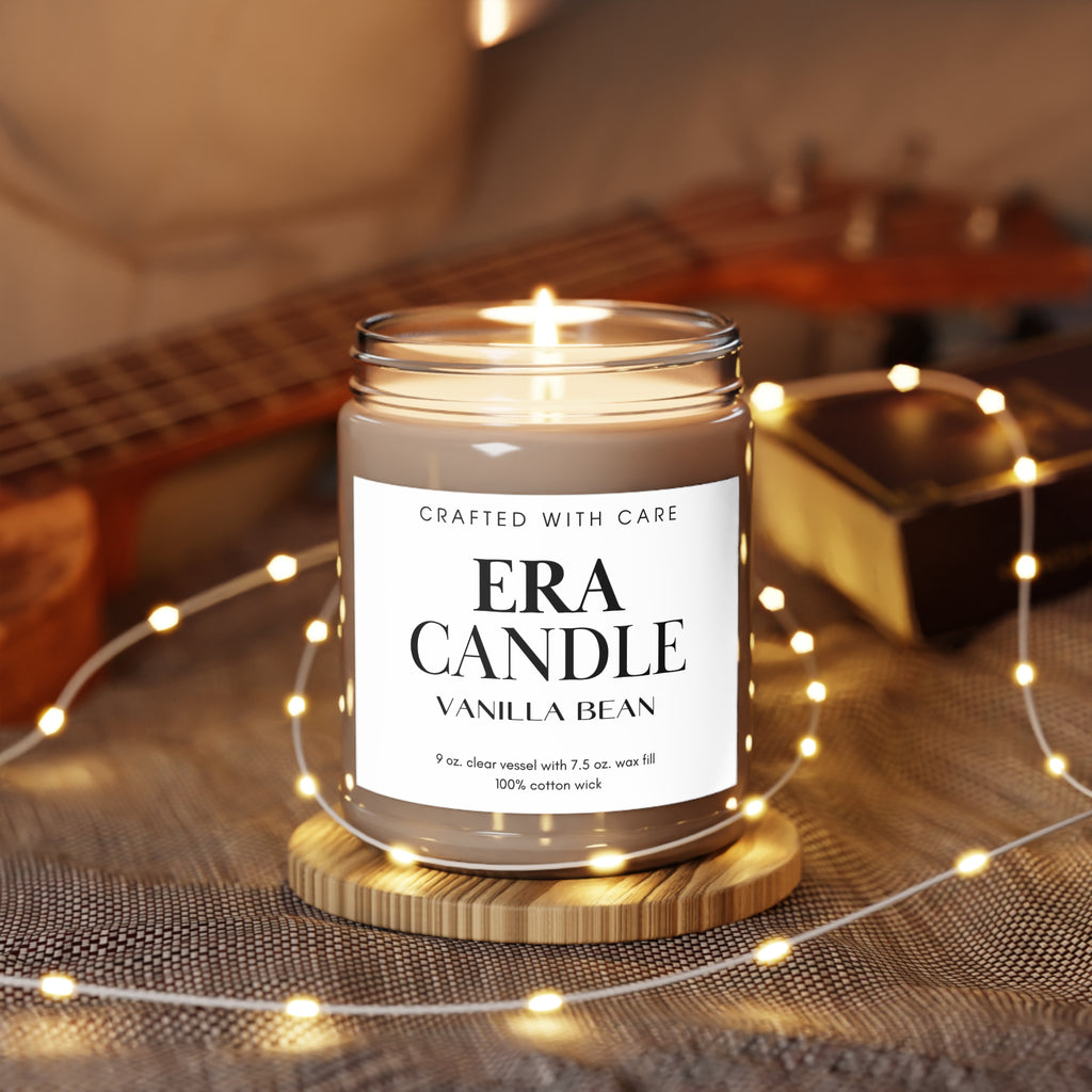 Vanilla Bean Soy Candle Jar — 9oz Scented Candle with White Lid