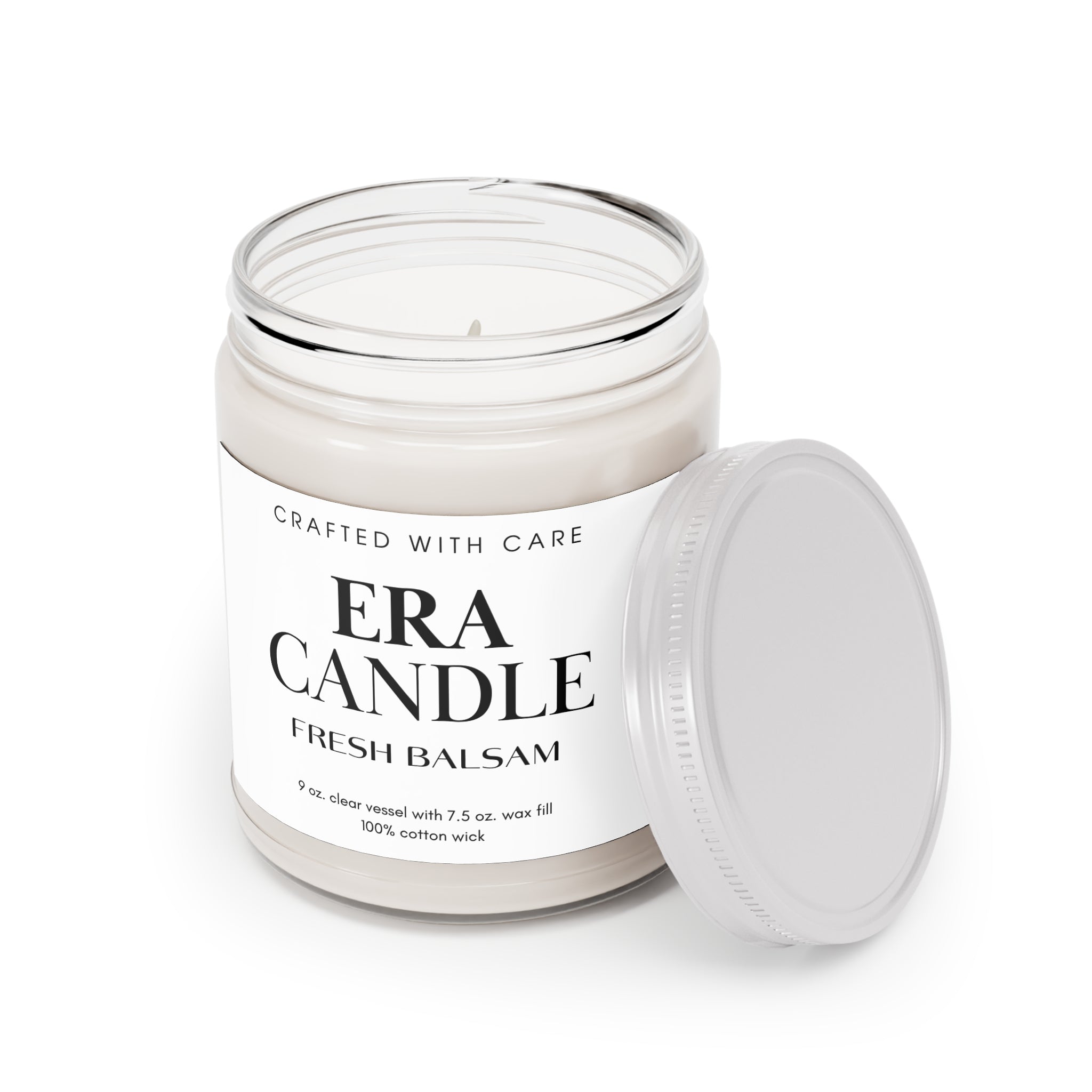 Fresh Balsam Soy Candle — 9oz Scented Jar with White Lid