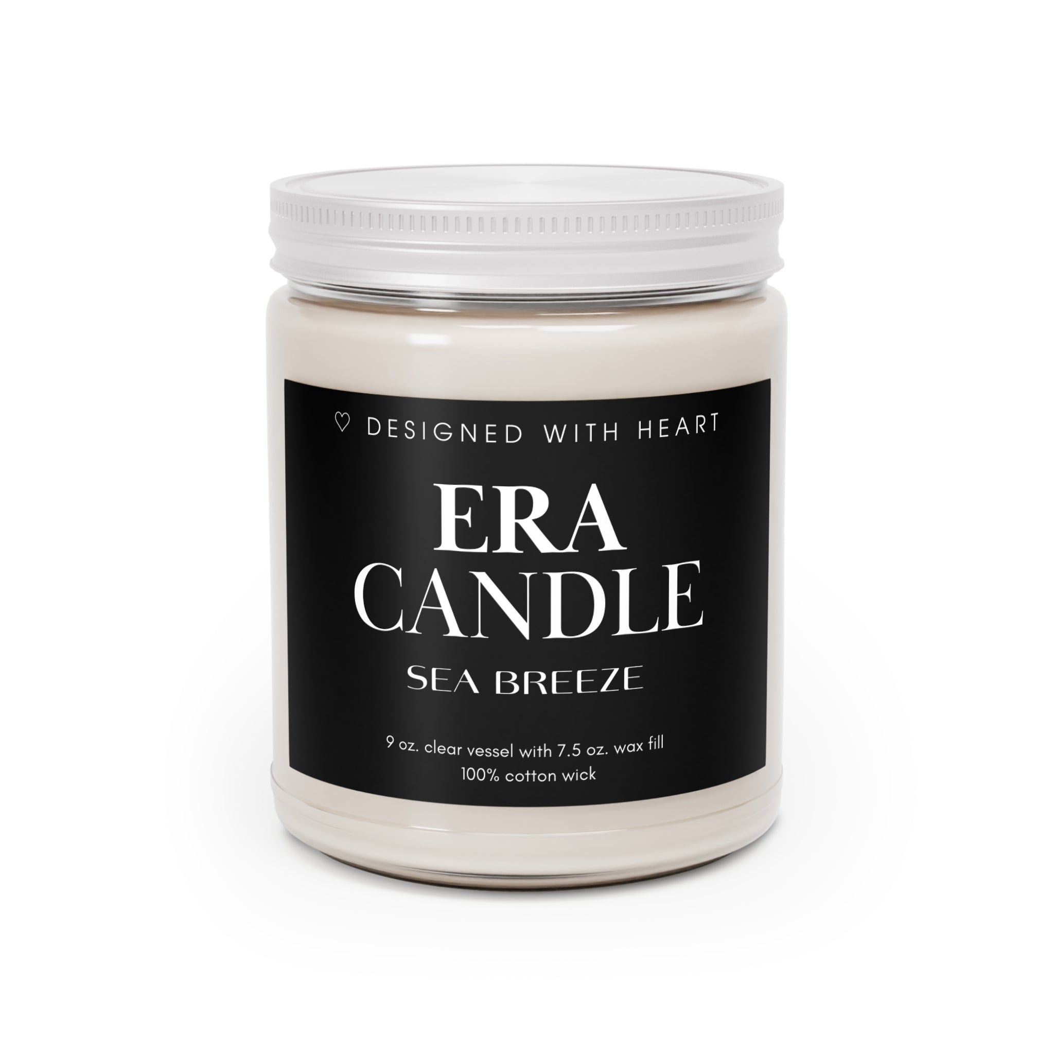 Sea Breeze Soy Candle — 9oz Scented Jar with White Lid