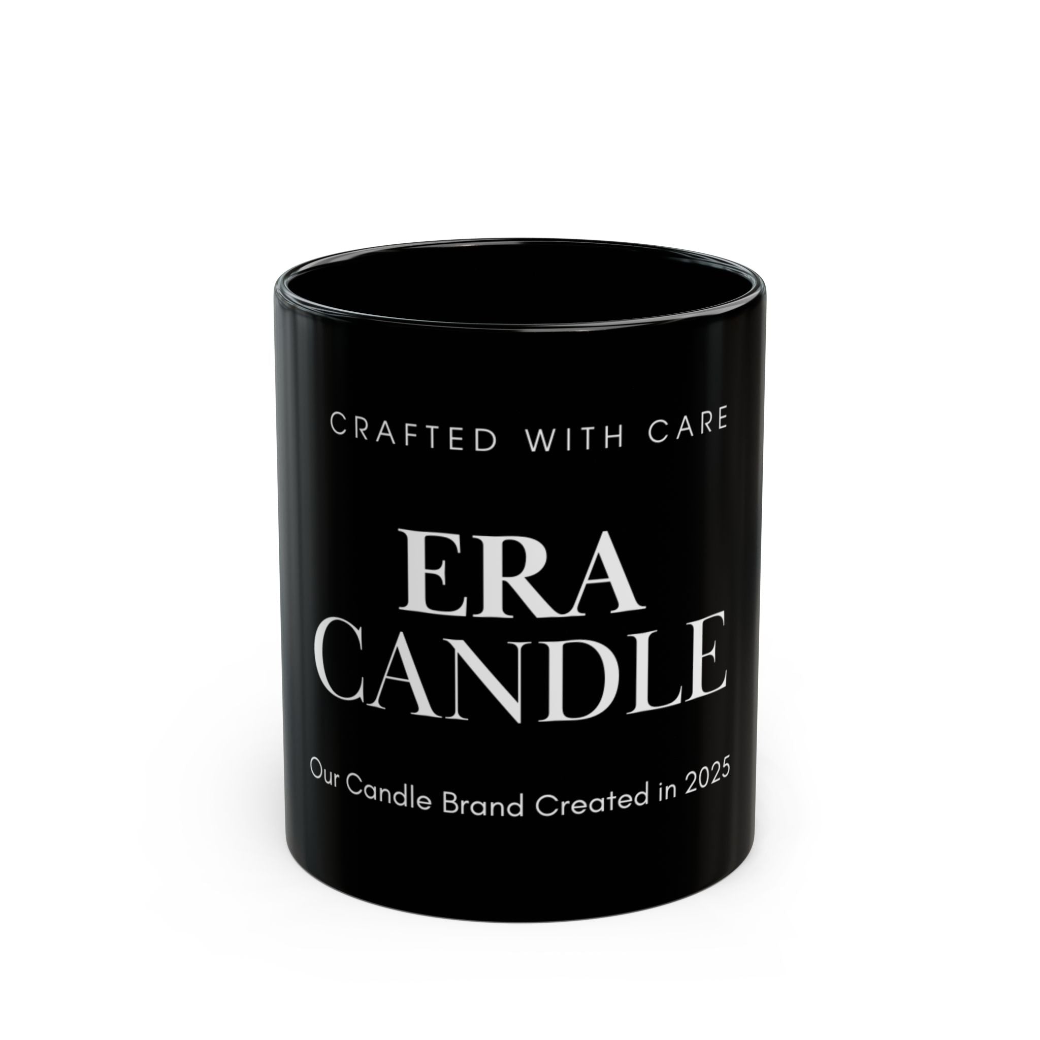 Era Candle Black Mug — 'Crafted With Care' 11oz/15oz Ceramic Coffee Cup
