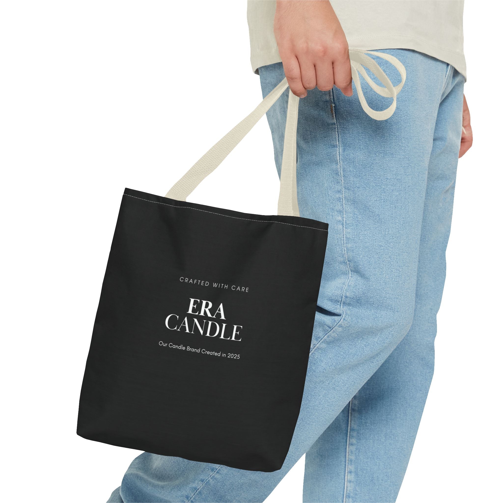 Era Candle Logo Tote Bag - Branded Black AOP Carryall
