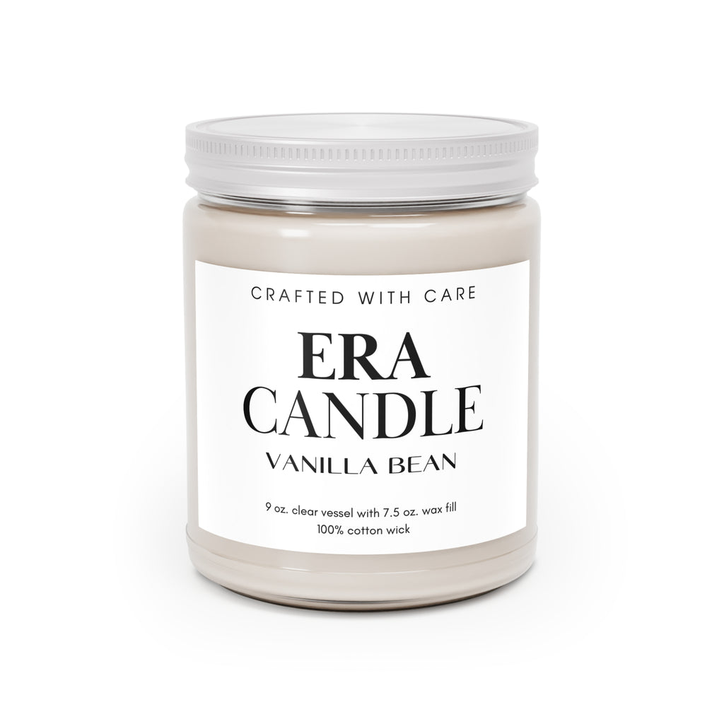 Vanilla Bean Soy Candle Jar — 9oz Scented Candle with White Lid